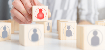 Talent management wooden team cubes