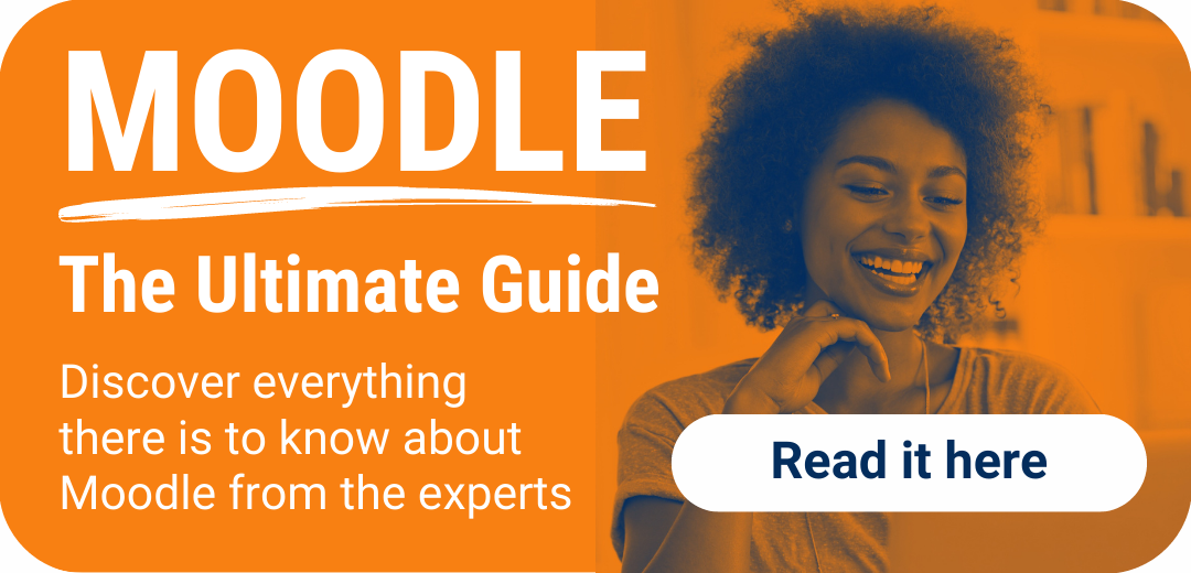 Moodle ultimate guide woman smiling