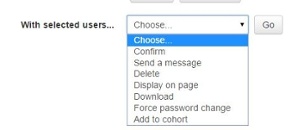 Bulk User Action In Moodle Actions