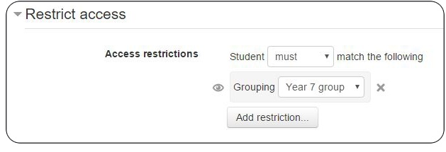 Restrict Access Moodle Education