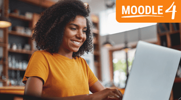 Moodle 4 woman on laptop