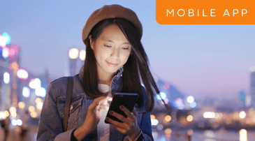 woman moodle mobile ap use