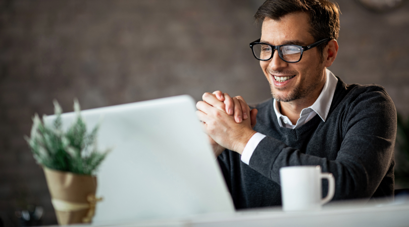 Man using LMS laptop