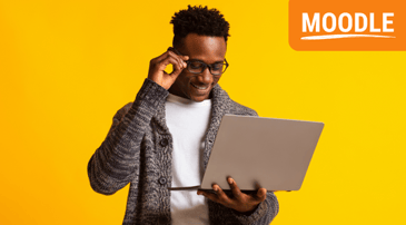 Moodle multi-tenancy man laptop