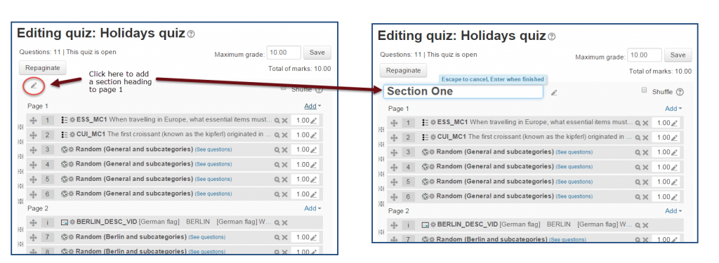 Moodle 2.9 Quiz activity