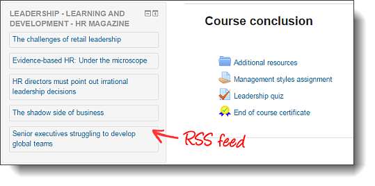 Moodle RSS feeds