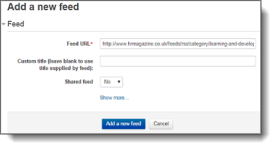 Moodle RSS feeds