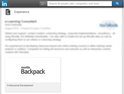 show Moodle badges on LinkedIn