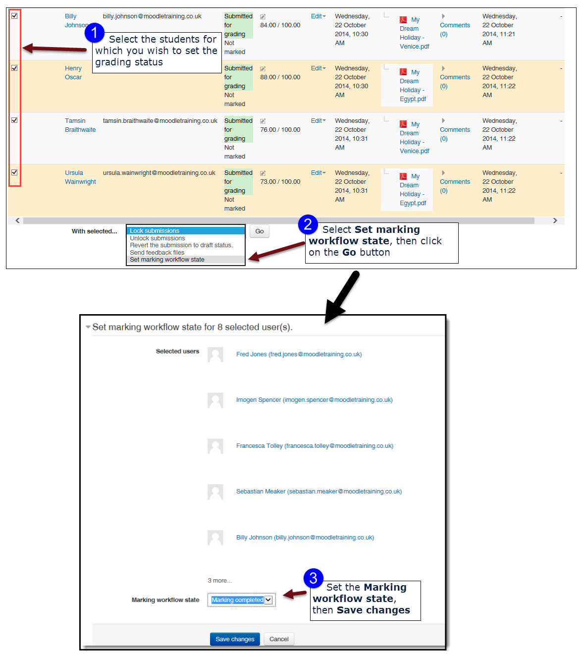 Reveal assignment grades and feedback