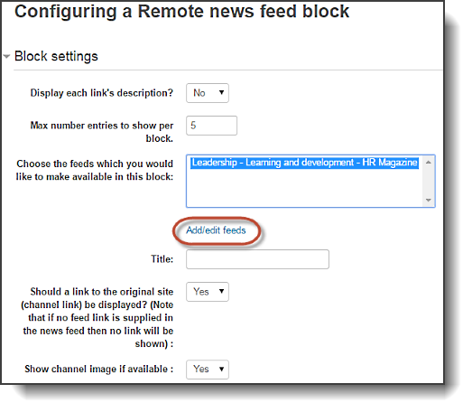 Moodle RSS feeds