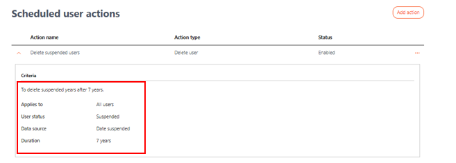 Scheduled user actions