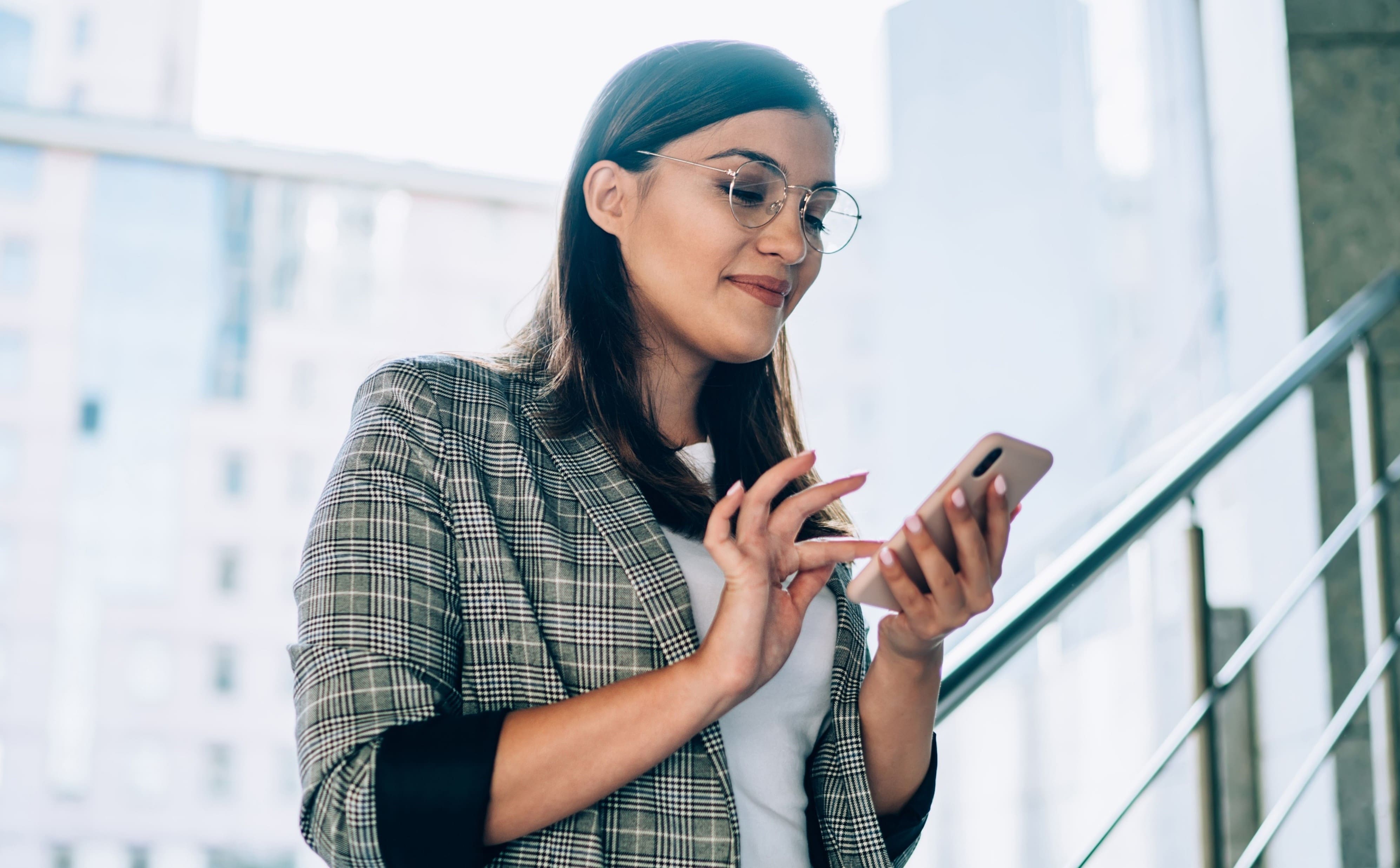 Female working on her phone