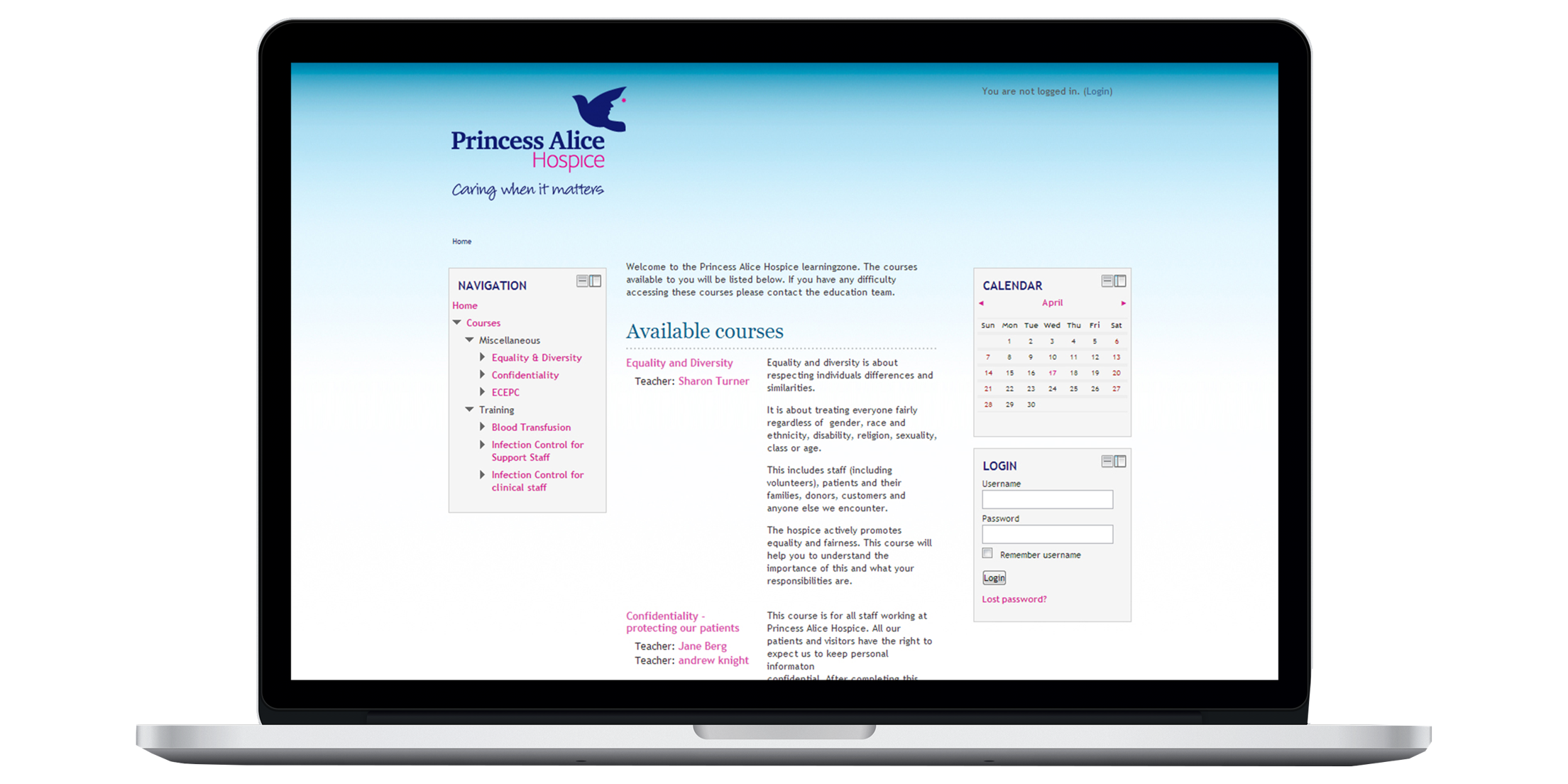 e-Learning for Charities - Princess Alice Hospice Device